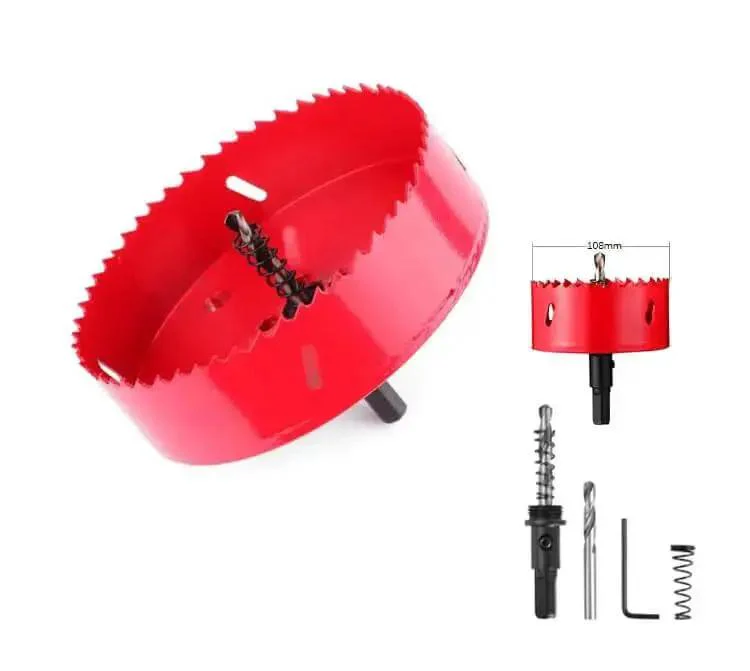 4 1/4 Inch HSS Bi-Metal Hole Saw Kit With Pilot Drill Bit For Wood Metal Plastic Drywall And PVC Includes Arbor Replacement Bit And Hex Key For Fast Smooth Boss Level Cuts - Image 7