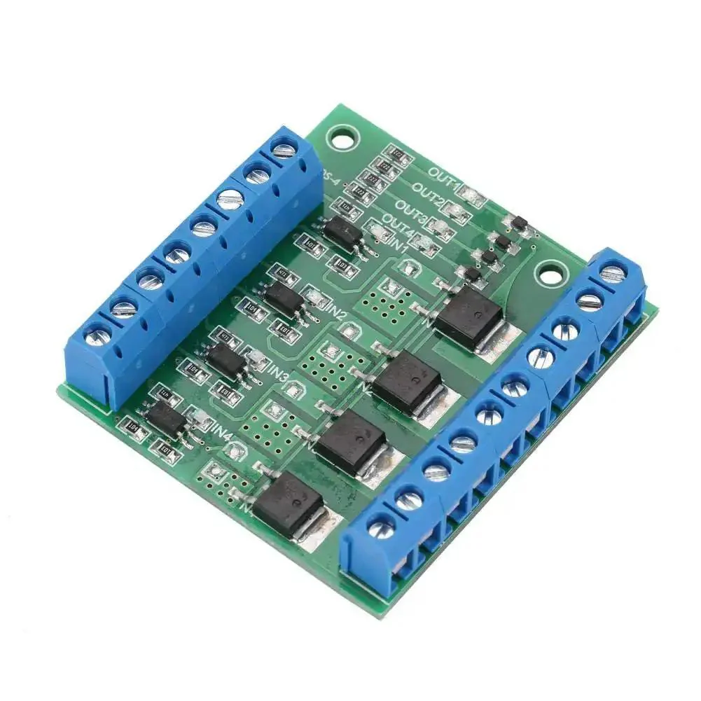 4 Channel MOSFET PWM Driver Module 3-20V To 3.7-27VDC 10A PLC Amplifier For Motor Speed Control And LED Brightness With High Isolation Optocoupler Stable Performance Noise Resistant Plug And Play Setup - Image 3