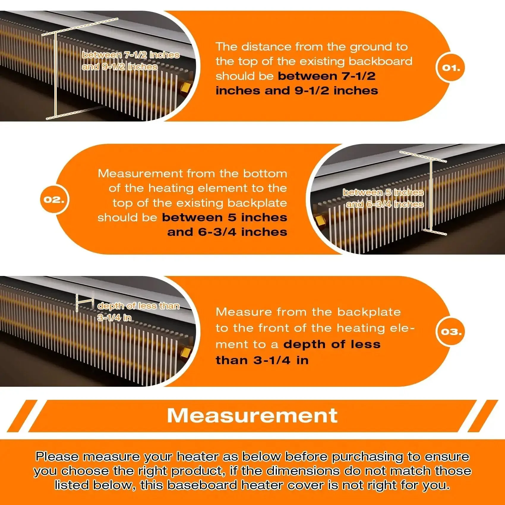 4 Foot Baseboard Heater Cover With Left And Right End Caps For Replacing Old Rusty Electric And Baseboard Covers Easy Fit Radiator Shield For Home Heating - Image 6