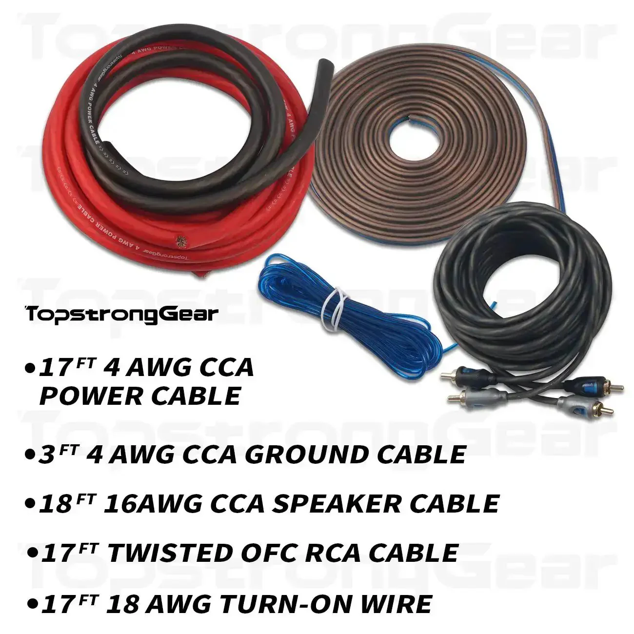 4 Gauge Amp Kit For Cars With All In One Pro Grade Install Bundle For Subwoofers And Audio System Including 18 Ft Speaker Wire 20 Ft Power Ground Cable RCA Cables Cables Fuse Holder And Remote Turn On Wire - Image 5