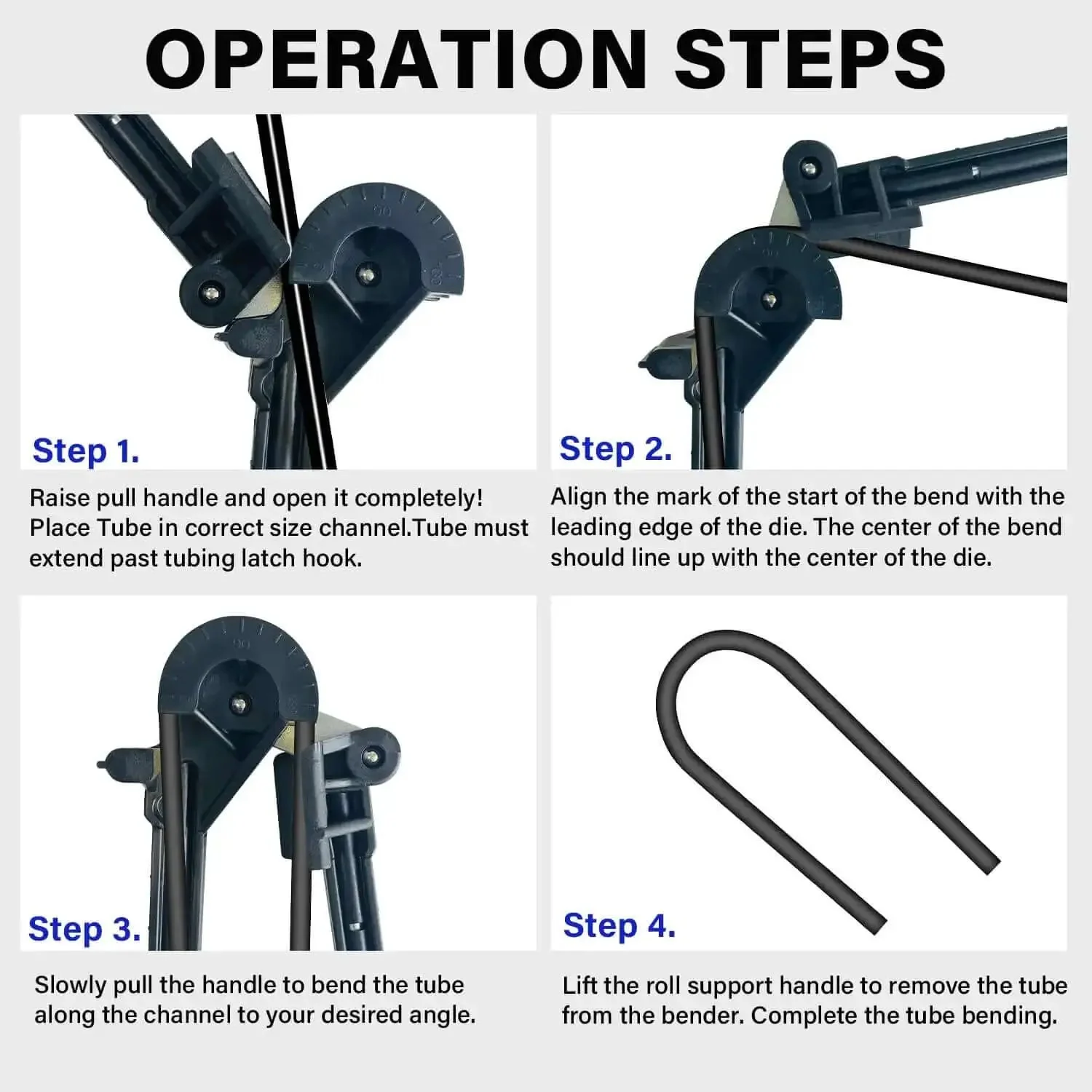 4 In 1 Tube Bender For Copper Brass Aluminum And Thin Steel Pipes Includes Three Sixteenths Inch One Quarter Inch Five Sixteenths Inch And Three Eighths Inch Sizes Manual Bend Tool For Accurate Smooth Bends In Your Home Shop For DIY Projects - Image 2