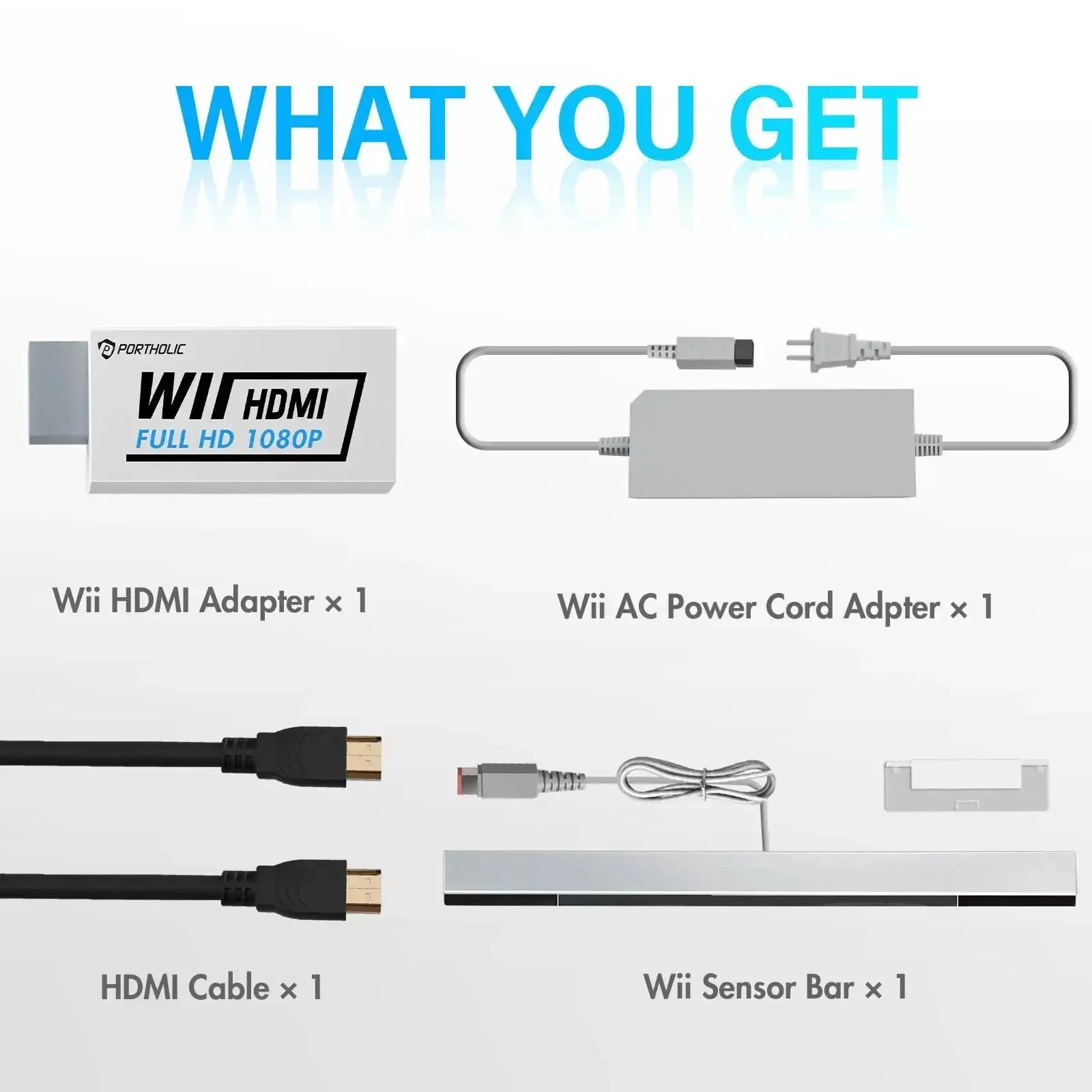 4 In 1 Wii Cable Set Bundle For Nintendo Wii With HDMI Converter, Power Adapter, Wired Sensor Bar, And Composite AV Cable All In One Replacement Kit For A Better Setup And Plug And Play Gaming - Image 6