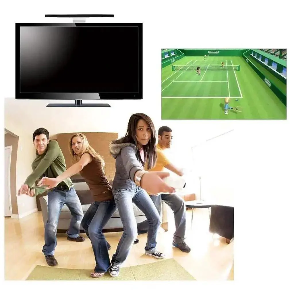4 In 1 Wii Replacement Cables Set AC Power Adapter HDMI Converter Wired Motion Sensor Bar And Composite AV Cable Upgraded Sensor Bar Works With All Wii Controllers Including Motion Plus Quick Install With Stand And Adhesive Mount For TV Or Monitor - Image 2