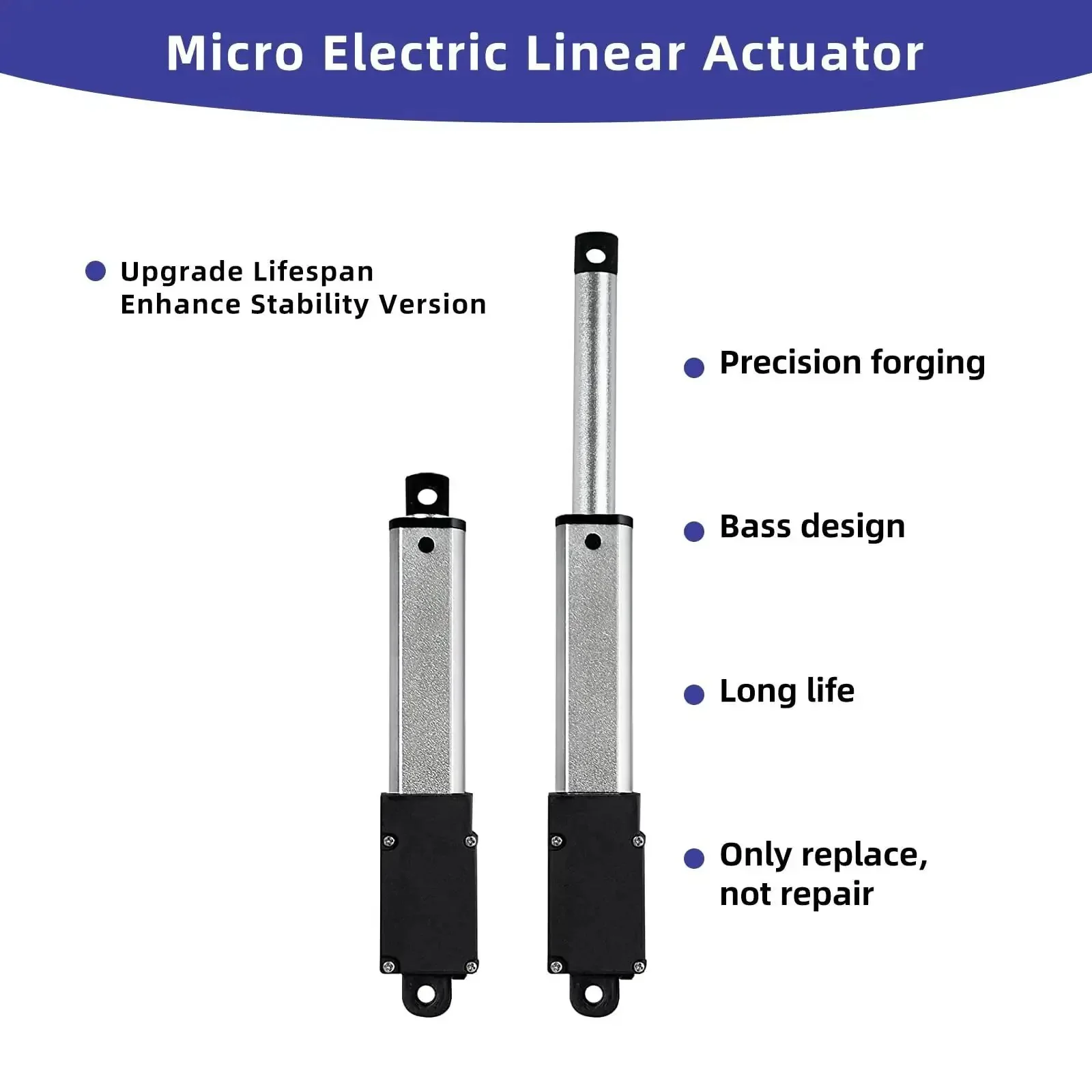 4 Inch Beefy 120N 12V Electric Linear Actuator With 100mm Stroke, 5 To 8 Inch Extended Reach, 0.6 Inches Per Second Travel, Includes Brackets For Cabinets, Robotics, Home Automation And Window Opener Projects - Image 2