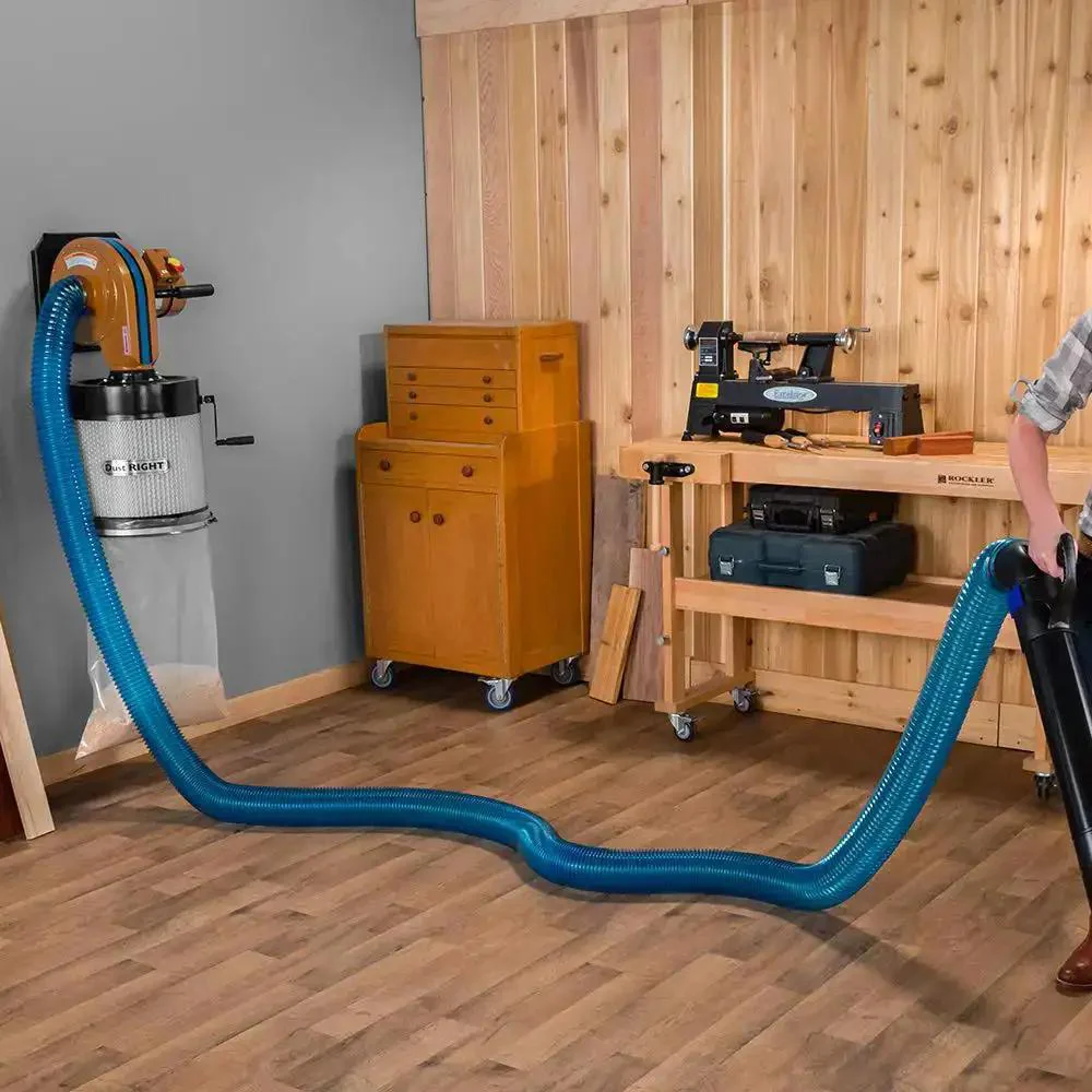 4 Inch Dust Collection Hose For Wood Shop And Shop Vac, Super Stretchy Duct Hose Reaches Far Corners Up To 14 Feet And Collapses To 2 Feet, Space Saving Dust Collector Hose For Easy Storage And Quick Setup - Image 2