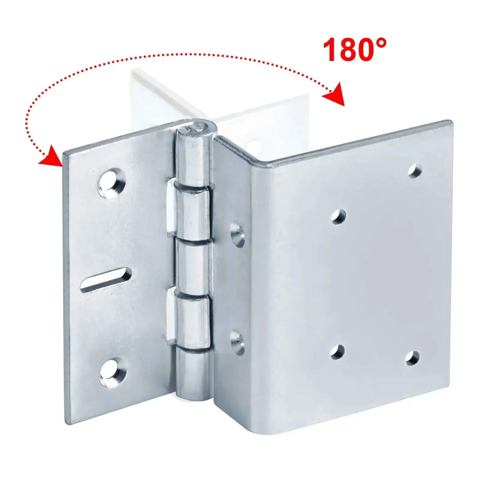 4 Inch Offset Door Hinges Built Tough Five Knuckle Partial Wrap Chest Hinge For 1 Inch Thick Doors 4 mm Thick Electro Galvanized Low Carbon Steel 180 Degree Rotation Max Load 110 Lb Per Pair Gate And Door Hardware - Image 5