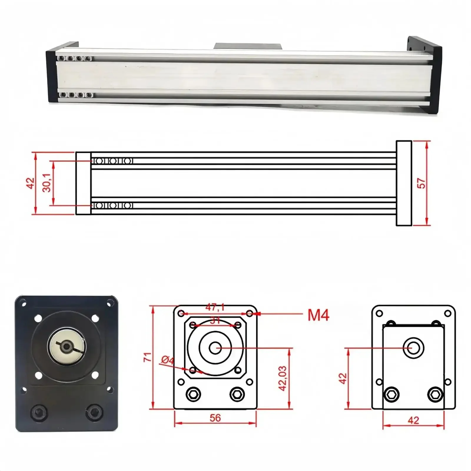 4 Inch Stroke Linear Stage With 1605 Ballscrew And Mini Single Linear Guide Rail For Diy CNC Router Engraver And Robotic Arm Bracket Pro Grade Compatibility With Nema17 And Nema23 Motors 0.1mm Precision - Image 5