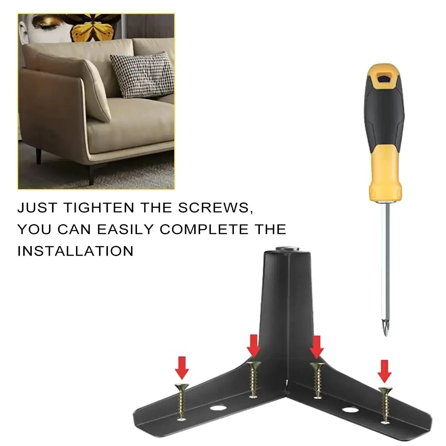 4 Inch Triangle Metal Furniture Legs Set Of 4 For Cabinets And Dressers Heavy Duty Replacement Feet With Matte Black Finish Beefy Steel Feet For Sturdy Support And Modern Look - Image 3