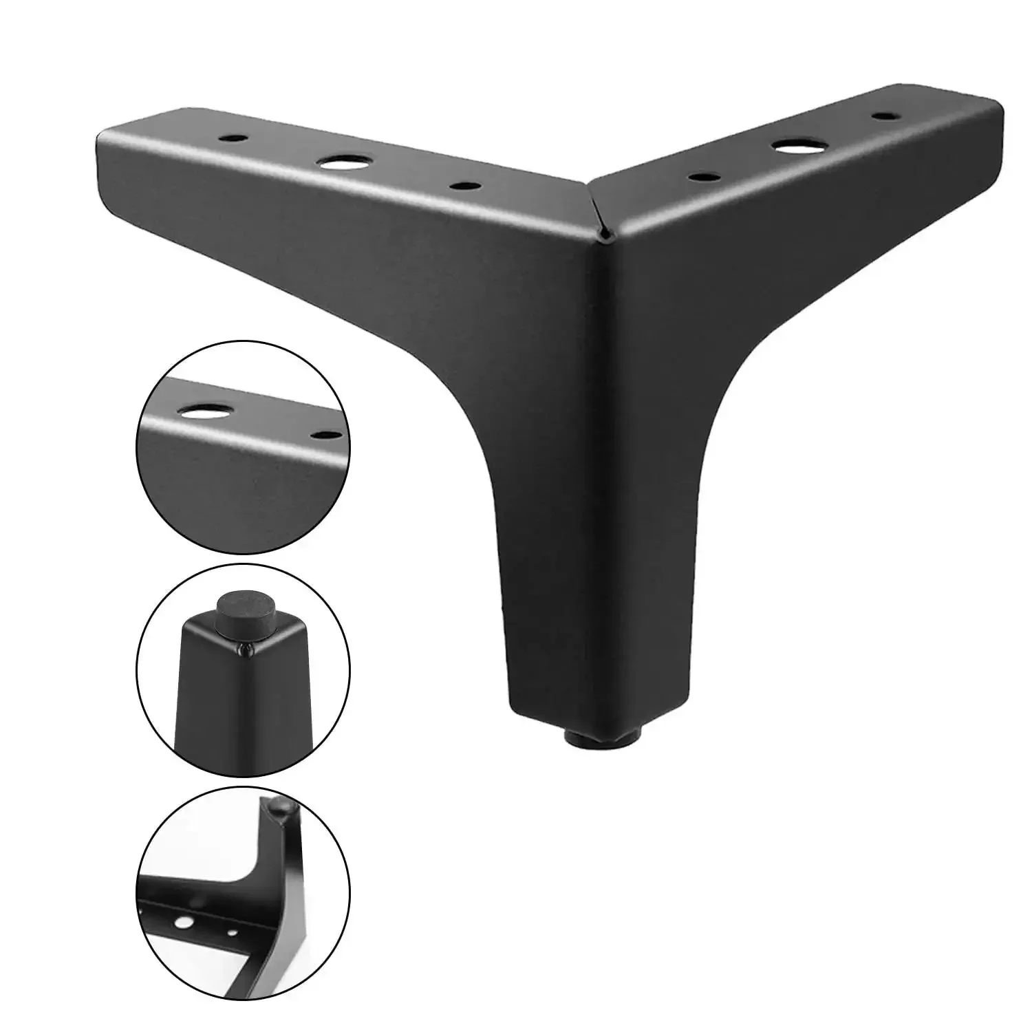 4 Inch Triangle Metal Furniture Legs Set Of 4 For Cabinets And Dressers Heavy Duty Replacement Feet With Matte Black Finish Beefy Steel Feet For Sturdy Support And Modern Look - Image 4