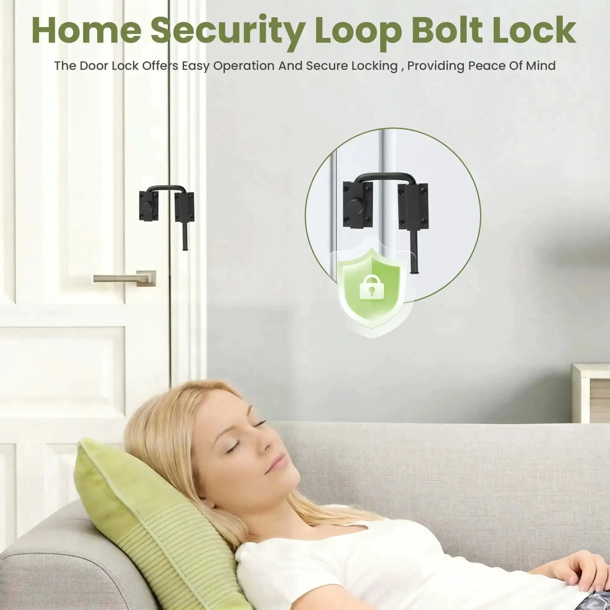 4 Inch U Bolt Door Loop Lock Heavy Duty Security Latch Black Anti Theft Privacy Bolt for Interior Doors Bedroom Apartment Barn Door Fence Gate Hardware Easy Install - Image 4