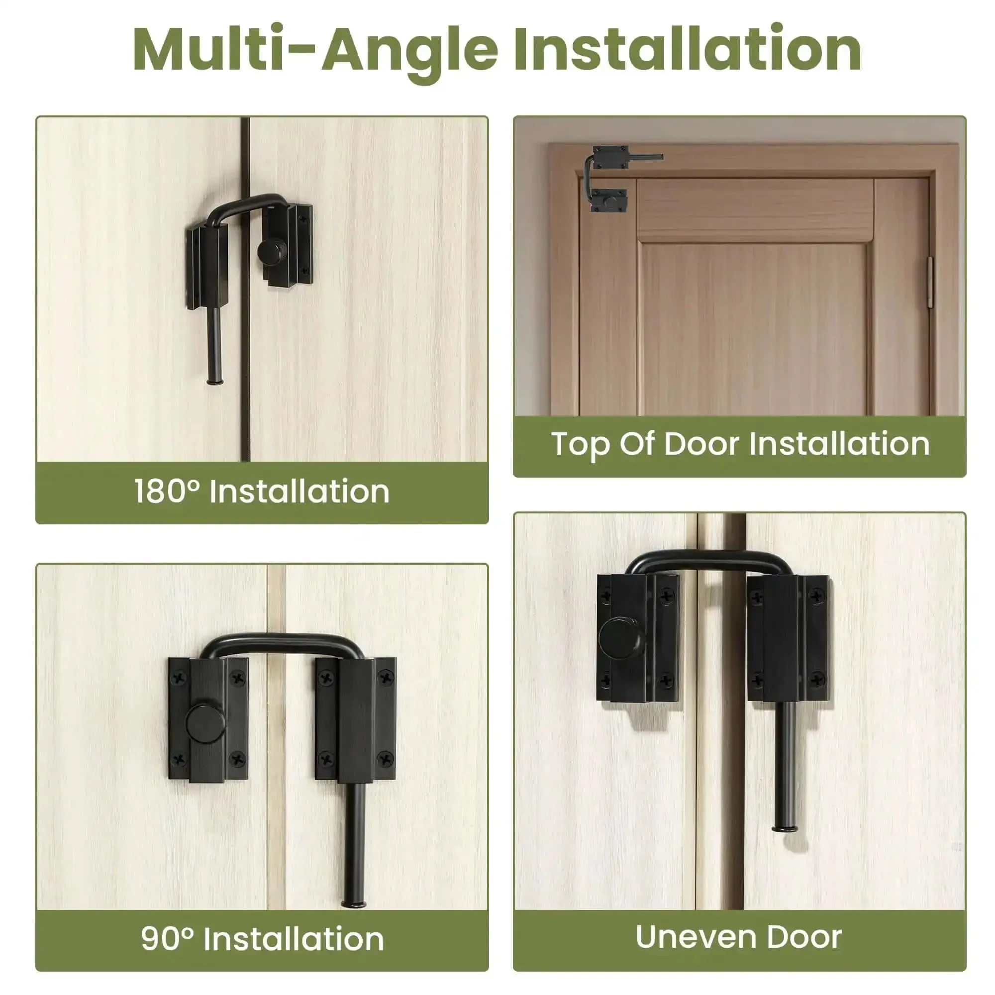 4 Inch U Bolt Door Loop Lock Heavy Duty Security Latch Black Anti Theft Privacy Bolt for Interior Doors Bedroom Apartment Barn Door Fence Gate Hardware Easy Install - Image 5