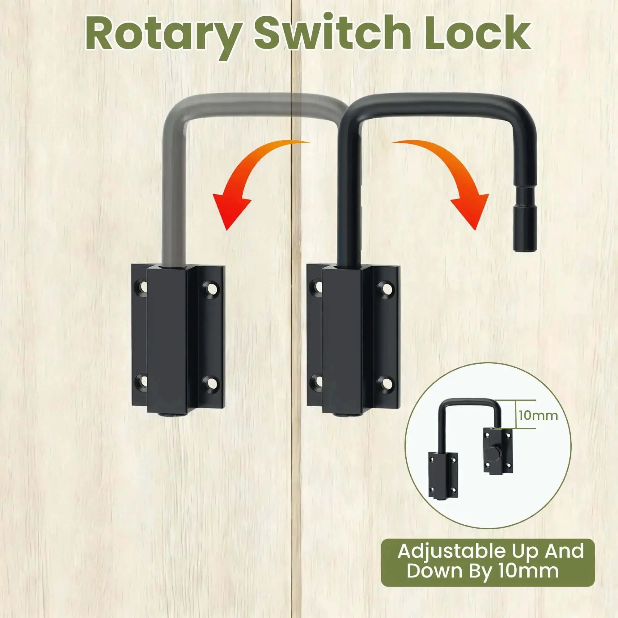 4 Inch U Bolt Door Loop Lock Heavy Duty Security Latch Black Anti Theft Privacy Bolt for Interior Doors Bedroom Apartment Barn Door Fence Gate Hardware Easy Install - Image 7