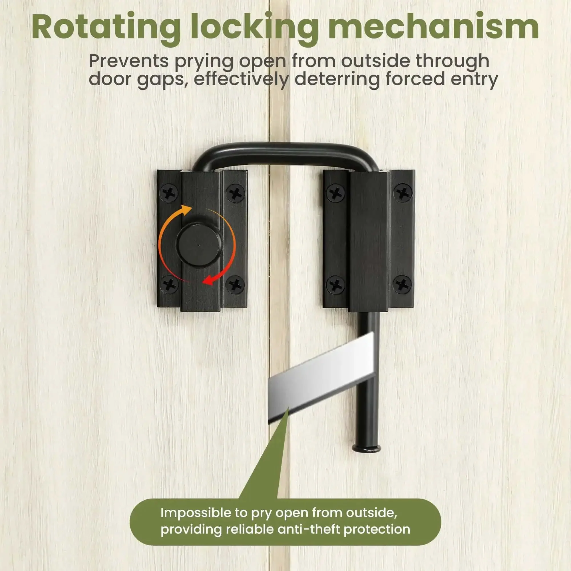4 Inch U Bolt Door Loop Lock Heavy Duty Security Latch Black Anti Theft Privacy Bolt for Interior Doors Bedroom Apartment Barn Door Fence Gate Hardware Easy Install - Image 8