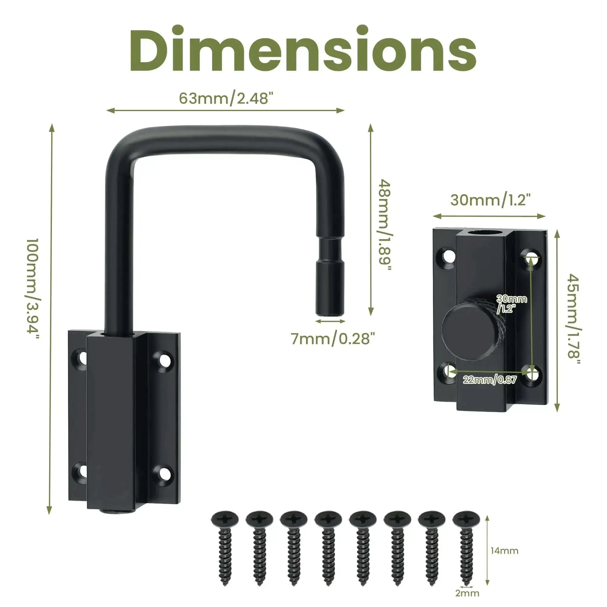 4 Inch U Bolt Door Loop Lock Heavy Duty Security Latch Black Anti Theft Privacy Bolt for Interior Doors Bedroom Apartment Barn Door Fence Gate Hardware Easy Install - Image 9