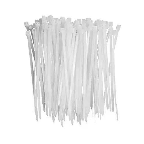 4 Inch White Nylon Zip Ties 100 Pack Self Locking Cable Ties For Indoor And Outdoor Use Heavy Duty Small Tie Straps Durable Weather Resistant Cable Management