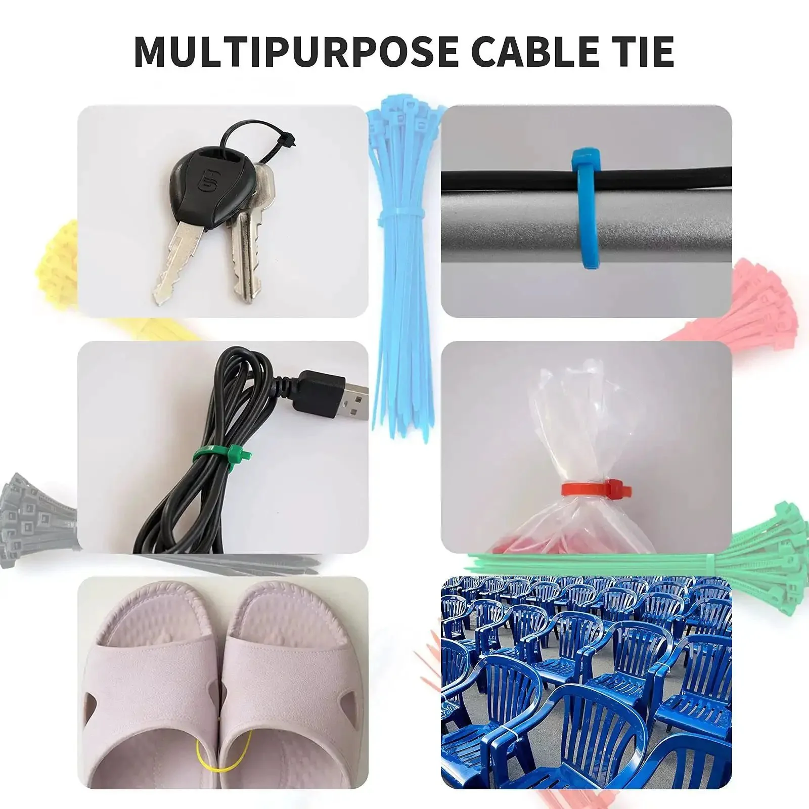 4 Inch White Nylon Zip Ties 100 Pack Self Locking Cable Ties For Indoor And Outdoor Use Heavy Duty Small Tie Straps Durable Weather Resistant Cable Management - Image 2