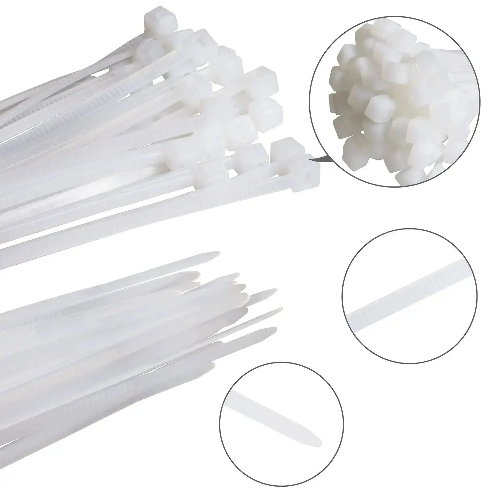 4 Inch White Nylon Zip Ties 100 Pack Self Locking Cable Ties For Indoor And Outdoor Use Heavy Duty Small Tie Straps Durable Weather Resistant Cable Management - Image 4