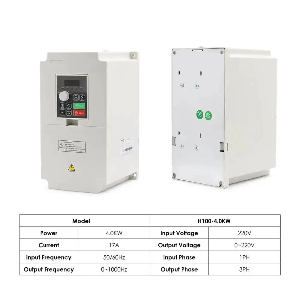 4 KW 220V Inverter VFD Variable Frequency Drive H100 Model 0 To 1000 Hz 3 Phase Output For Precise Speed Control And Industrial Motor Power For CNC Machines And Workshop Setups With DIY Friendly Torque Control - Image 5