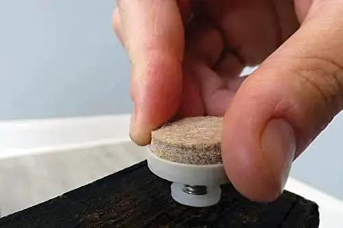 4 Pack 1 Inch Threaded Felt Furniture Glides With One Quarter Inch Adjustable Leveling Feet For Wood Tile Laminate Floors Tan Includes Threaded Inserts Tough Build For Heavy Use And Quiet Smooth Glide On All Floor Surfaces - Image 2