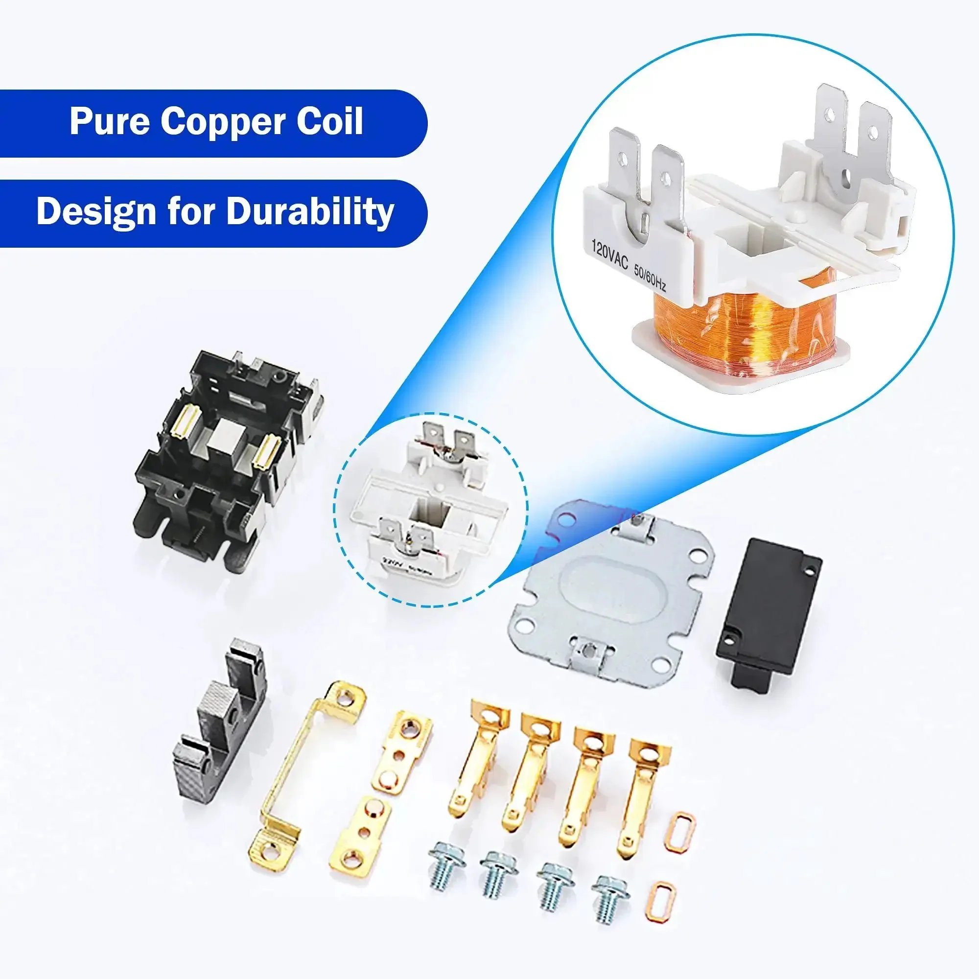 4 Pack 24V One Pole AC Contactor for HVAC Systems, Heavy Duty 40A FLA and 50A RES, UL Listed, Compatible With C230B Heat Pump and Refrigeration Replacements, Durable Relay for Air Conditioners - Image 4