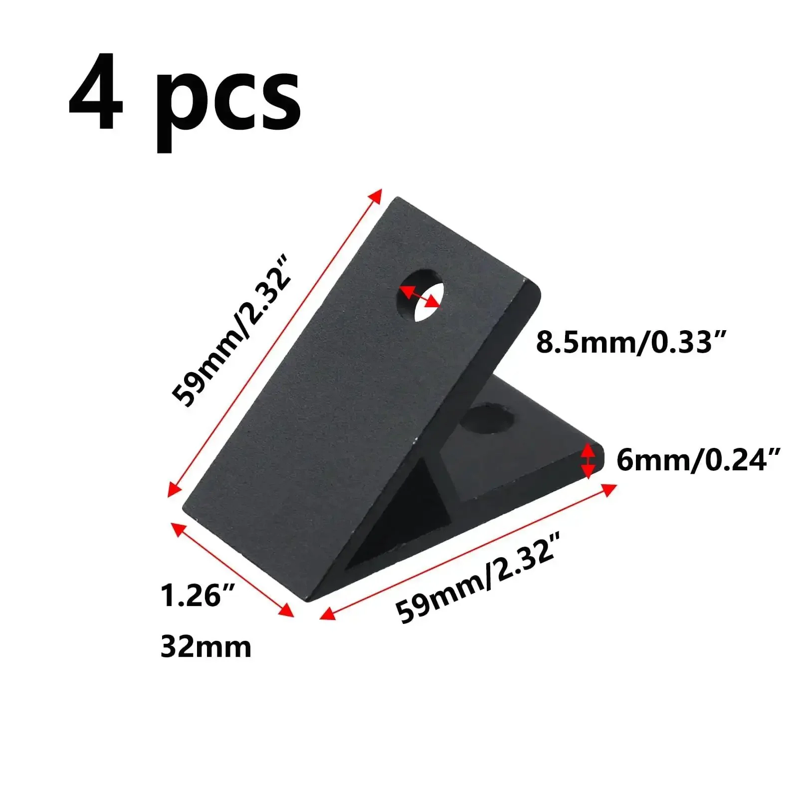 4 Pack 45 Degree Aluminum Corner Brackets For 4040 Profiles Black Aluminum Extrusion Accessories With Mounting Screws And Nuts Easy Install Strong Joint Connectors For 45 Degree Builds - Image 6