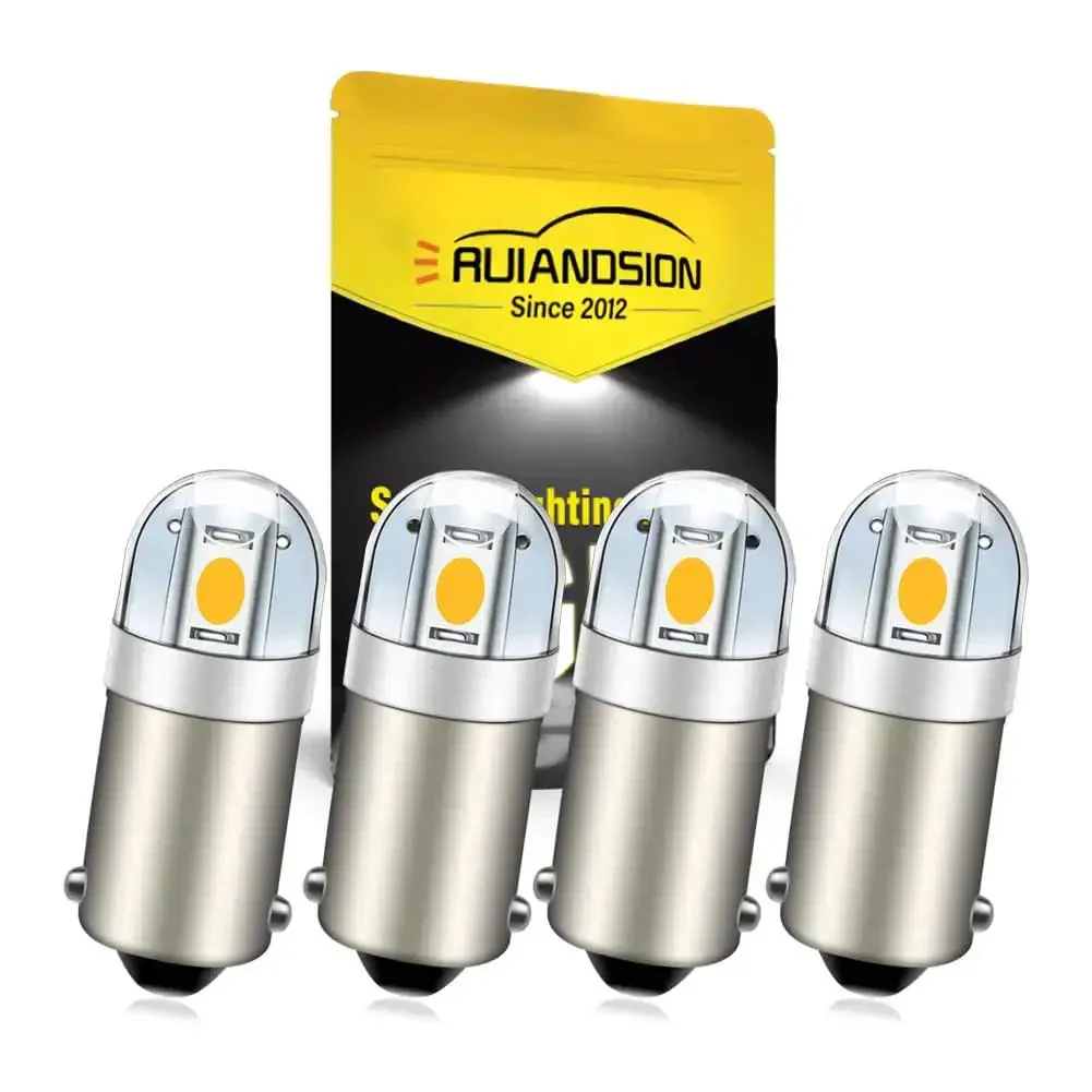 4 Pack 6V Warm White BA9S LED Bulbs, Ideal For Pinball Machines And Classic Car Interior Lights, 200 Lumens, Fits BA9S And 53,57,182,1891 Sockets, Also Great For License Plate And Side Door Lighting
