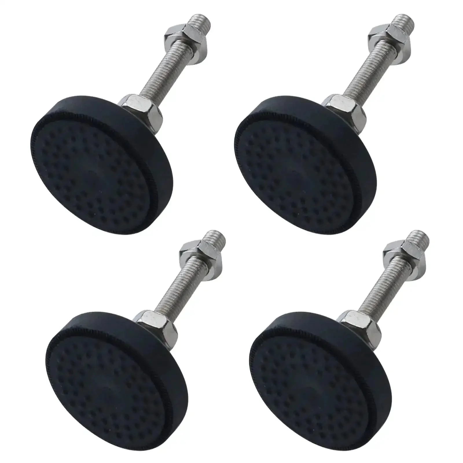 4 Pack Adjustable M8 Thread Leveling Foot Cups With Reinforced Nylon Base, 2 Inch Diameter, 3.3 Inch Total Height, 50mm Base, 50mm Thread Length, 1.25mm Pitch, Articulated Furniture Feet Glide For Tables, Cabinets, Sofas
