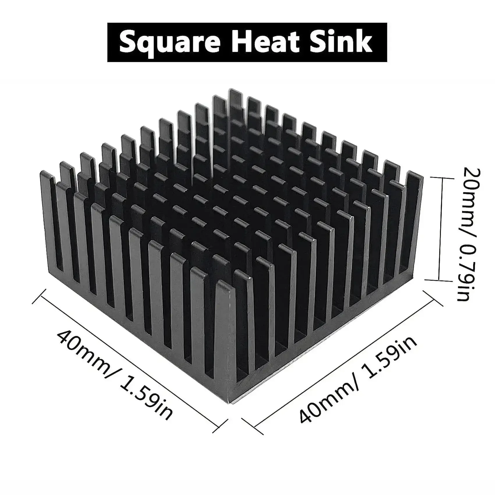 4 Pack Aluminum Heat Sink 40x40x20mm With Thermal Conductive Tape Cooling Kit For VRM GPU Router Stepper Driver 3D Printer NEMA 17 Peltier Module Black - Image 6