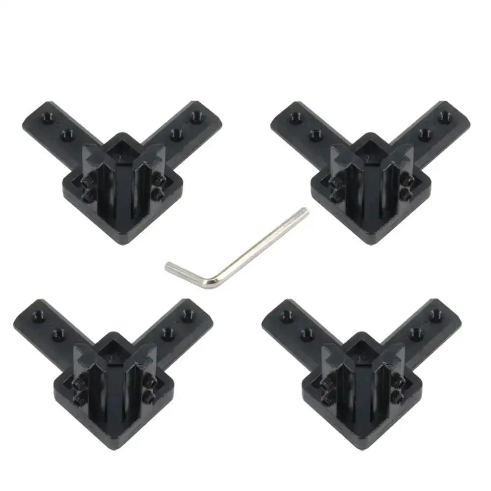 4 Pack Black 4040 Series 3-Way End Corner Bracket With M6 Screws For 8mm Slot T-Slot Aluminum Extrusion Profiles Heavy Duty Zinc Alloy Rust Resistant Corner Connector For Quick, Strong Frame Builds - Image 9