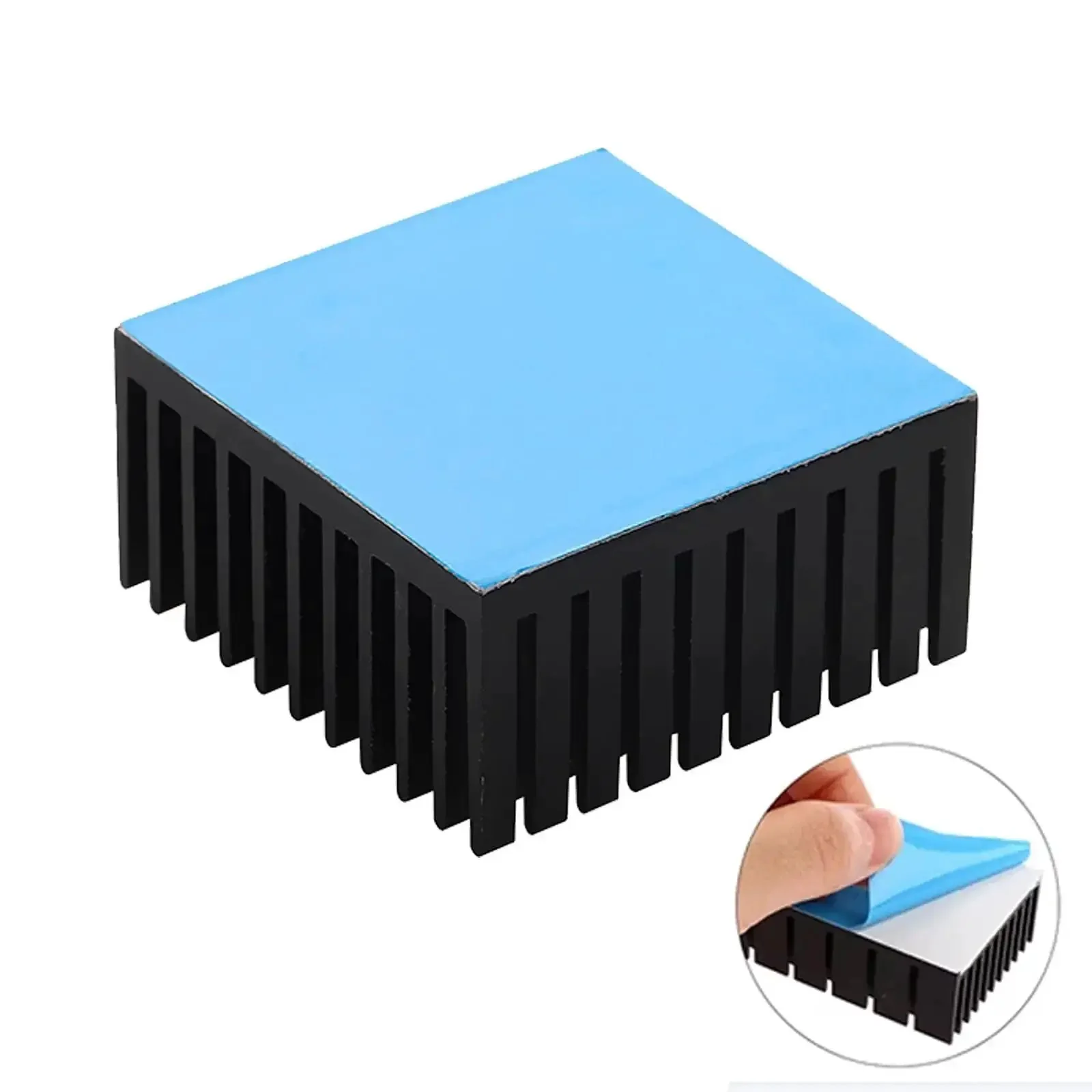 4 Pack Black Aluminum Heat Sinks With Pre Applied Thermal Conductive Tape For VRMs GPUs Stepper Drivers And 3D Printer Motors Easy Clip On Cooling Kit Solution - Image 4