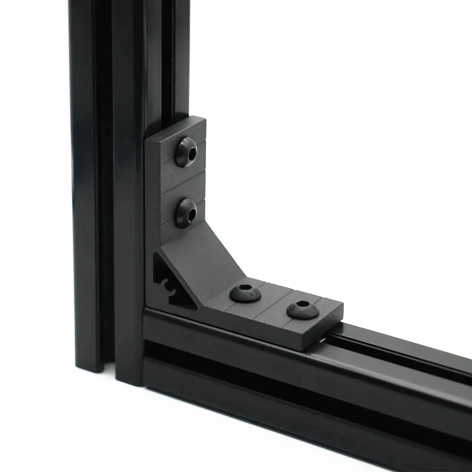 4 Pack Black Corner Brackets For 4040 Aluminum Extrusion 90 Degree Joint Connectors For Standard 8mm Slot Heavy Duty Build Includes 16 M8 T Nuts 16 M8 Screws And 1 Wrench For Easy Assembly - Image 3