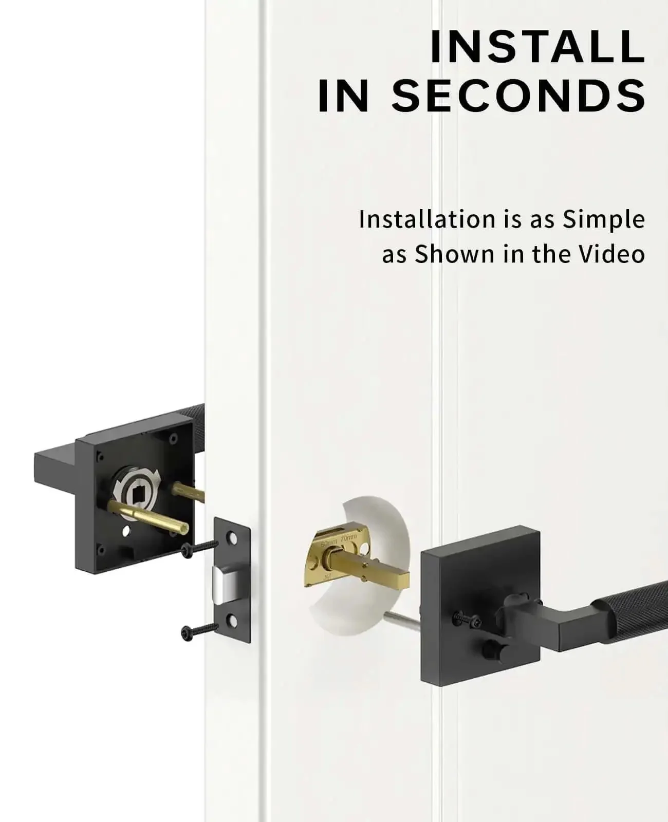 4 Pack Black Privacy Door Handles Set With Inside Button Levers For Bedroom And Bathroom Heavy Duty Interior Locks For Left Or Right Sided Doors Keyless Privacy Access For Quick Lockout Rescue And Daily Convenience - Image 3