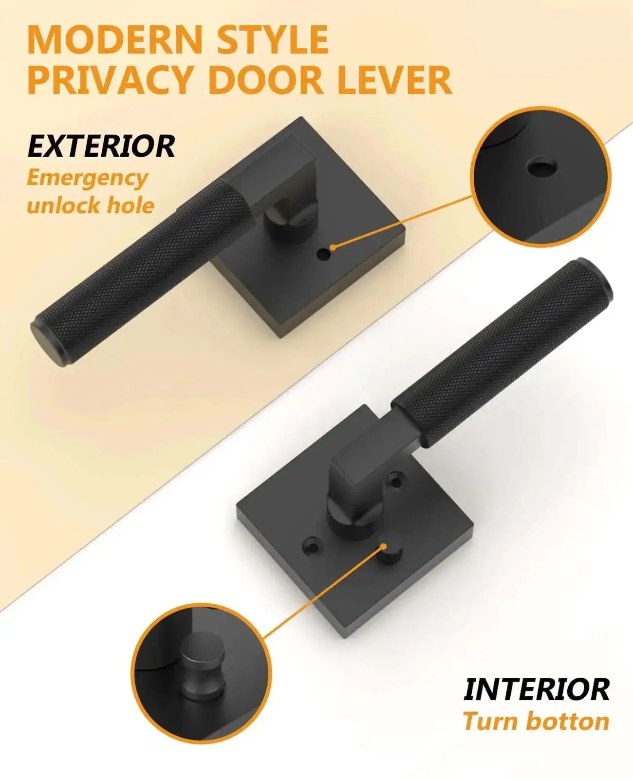 4 Pack Black Privacy Door Handles Set With Inside Button Levers For Bedroom And Bathroom Heavy Duty Interior Locks For Left Or Right Sided Doors Keyless Privacy Access For Quick Lockout Rescue And Daily Convenience - Image 5