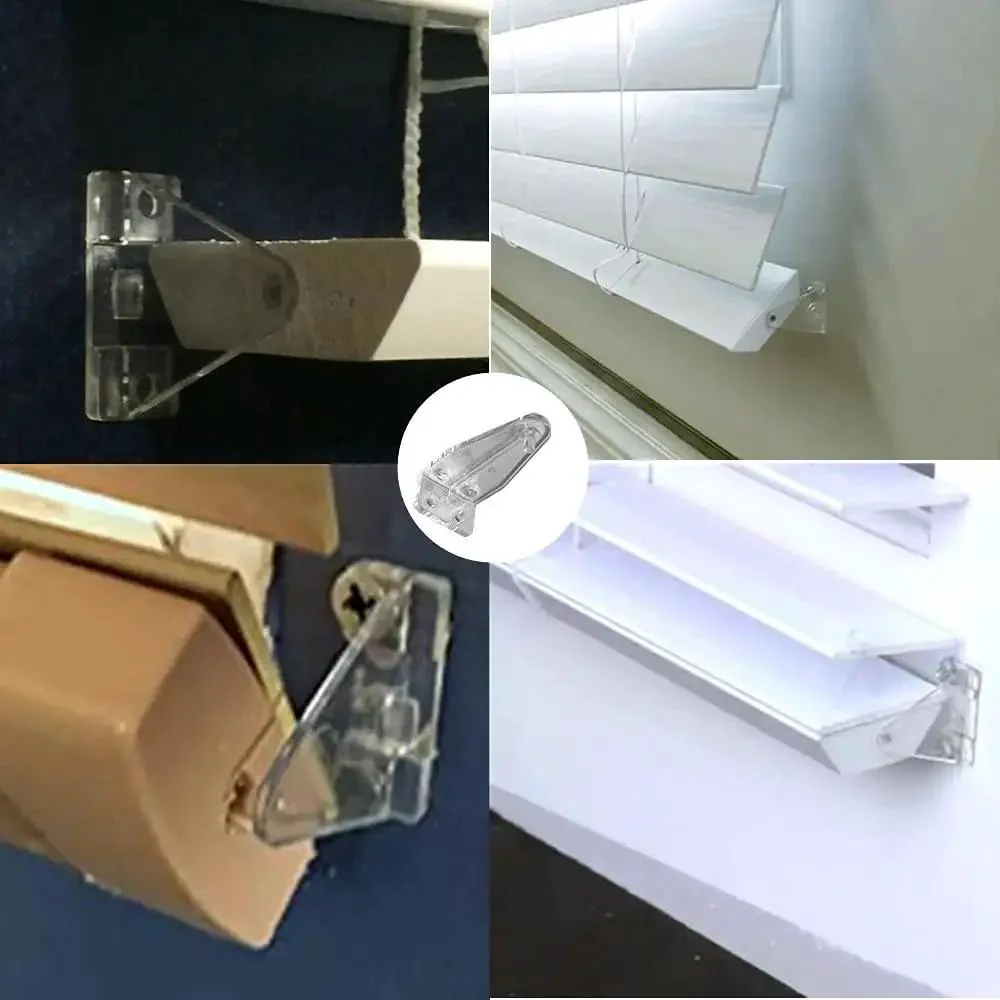 4 Pack Clear Plastic Hold Down Brackets For 1 Inch Mini Blind Bottom Rail Clips With Screws No Brainer Install Durable Lightweight Construction Reliable Hold Down Includes Eight Screws - Image 3