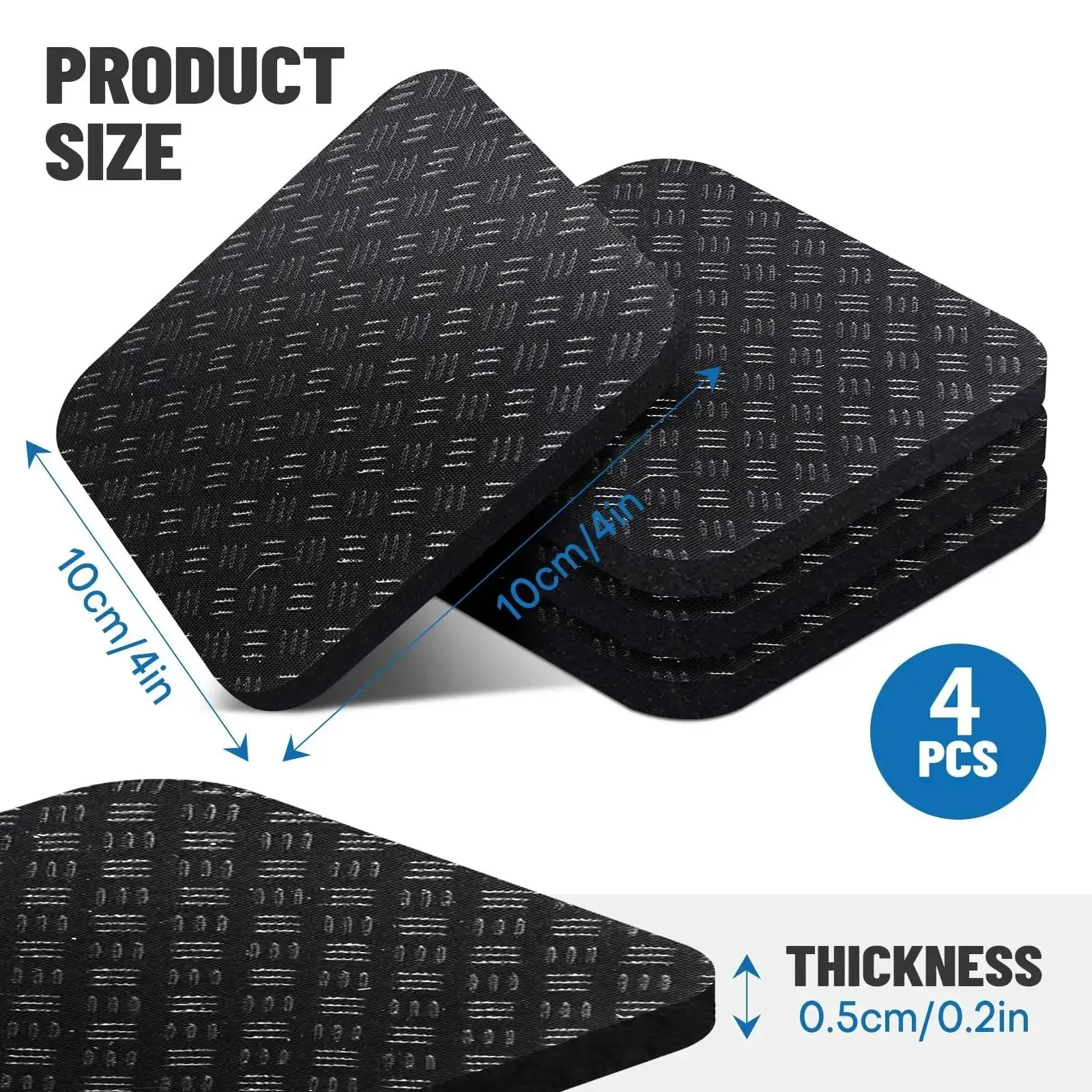 4 Pack Double Sided Treadmill Floor Mat Pads Grippy Non Slip Anti Vibration Cushions For Treadmills Walking Pads And Exercise Bikes Protect Hardwood Floors Safely - Image 6