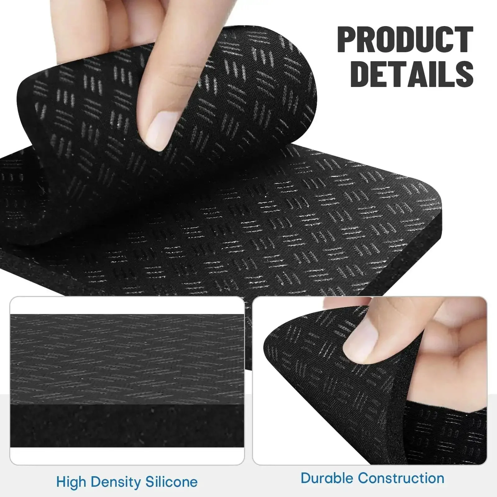 4 Pack Double Sided Treadmill Floor Mat Pads Grippy Non Slip Anti Vibration Cushions For Treadmills Walking Pads And Exercise Bikes Protect Hardwood Floors Safely - Image 7