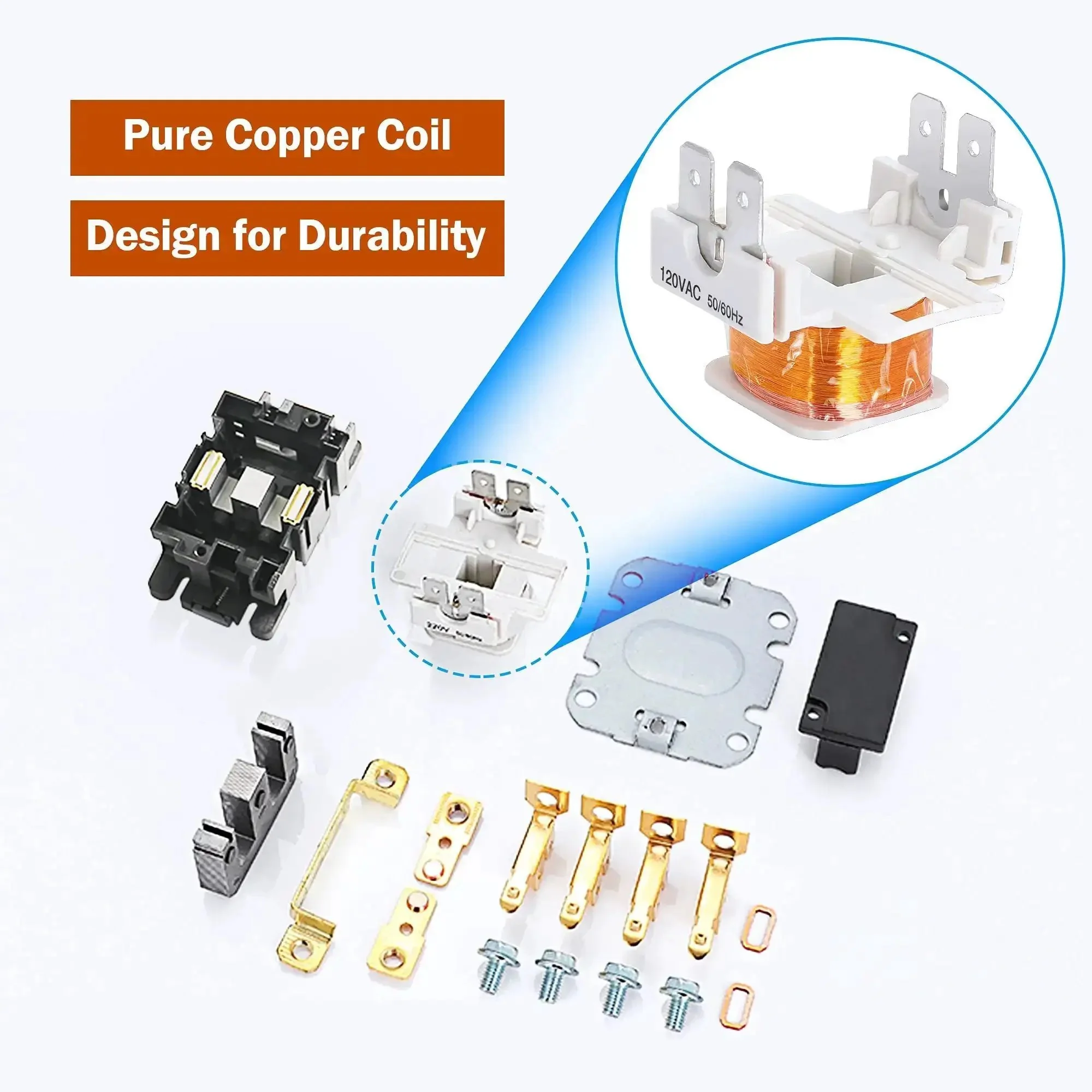 4 Pack HVAC Contactor Replacement Kit 120V 30A Two Pole Relays For Air Conditioner Heat Pump And Refrigerator Systems Compatible With C230B UL Certified - Image 4