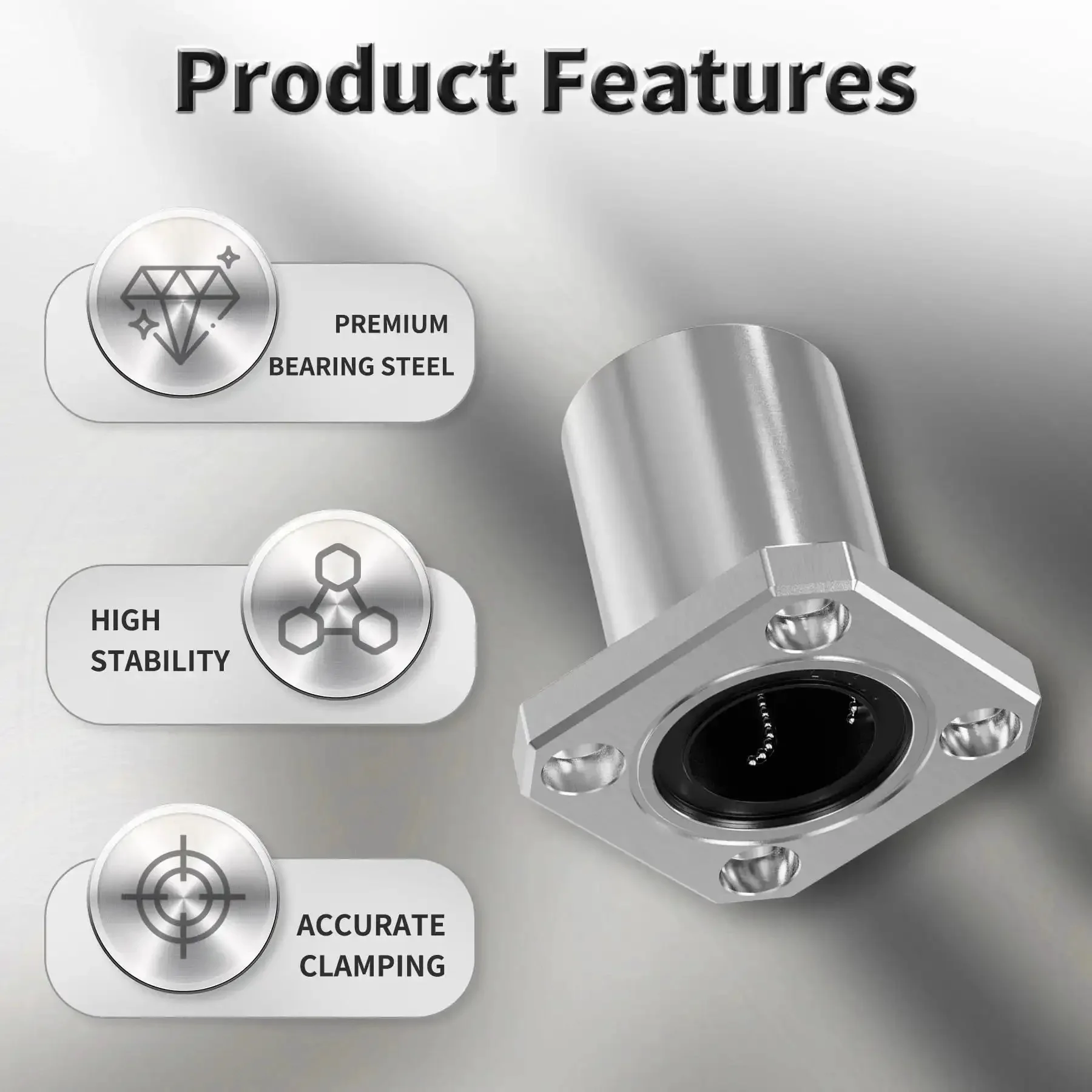 4 Pack LMK10UU Square Flange Linear Ball Bearing Set With Double Seal, 10mm ID, 19mm OD, 29mm Length For Smooth CNC, 3D Printing And Precision Equipment - Image 5
