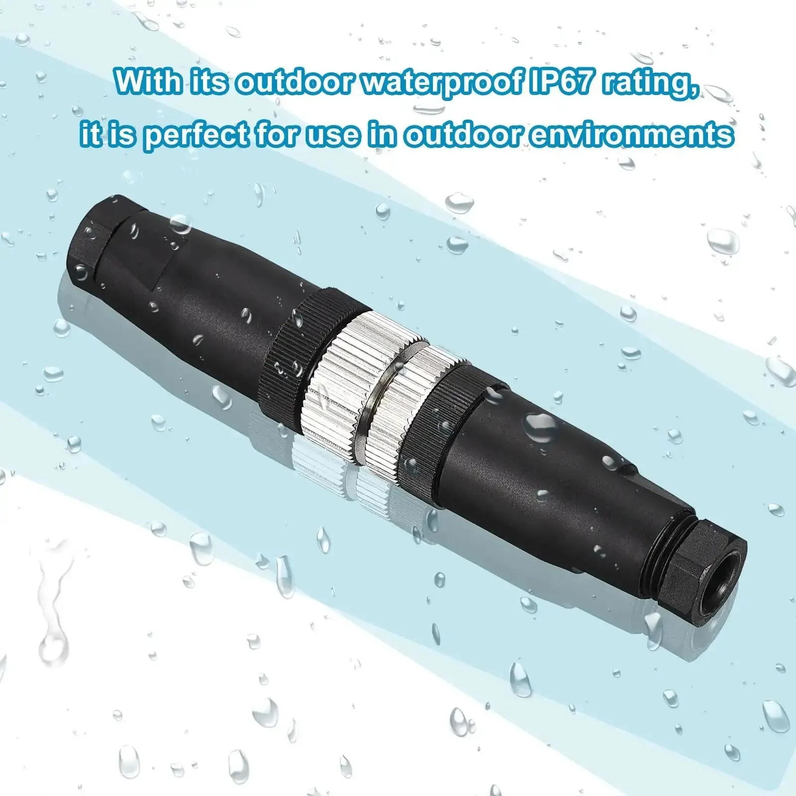 4 Pack M12 4 Pin Aviation Circular Connectors IP67 Waterproof For Outdoor Networks Instruments And Computer Gear Straight Male And Female Sets Durable Waterproof Circular Connector Kit - Image 5