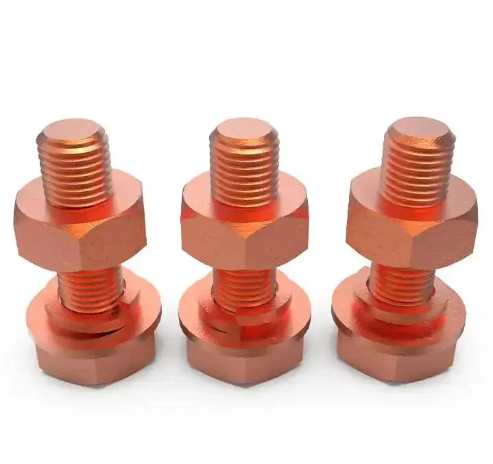 4 Pack M8 60mm Hex Bolts Kit With Nuts, Flat Washers And Spring Lock Washers In T2 Conductive Pure Copper Hex Head Screws For Heavy Duty Projects For Tough Environments - Image 4
