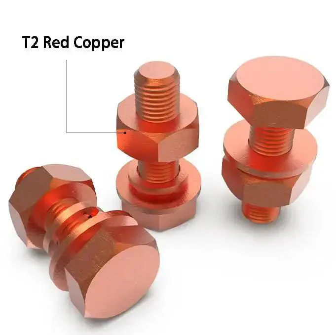 4 Pack M8 60mm Hex Bolts Kit With Nuts, Flat Washers And Spring Lock Washers In T2 Conductive Pure Copper Hex Head Screws For Heavy Duty Projects For Tough Environments - Image 6