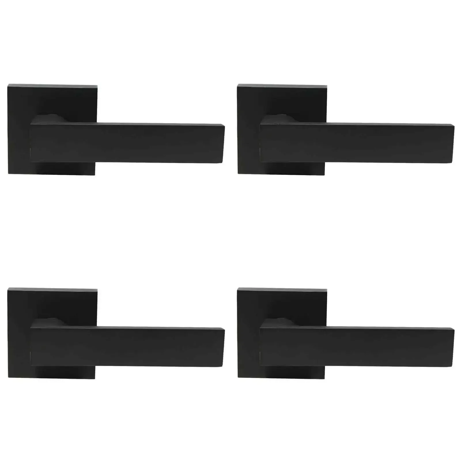 4 Pack Matte Black Dummy Door Handles For Interior Doors Non Turning No Lock Lever Set Built Tough Heavy Duty Zinc Alloy Reversible Indoor Handles For Closet Or Pantry Doors With Easy Pre Drill Installation