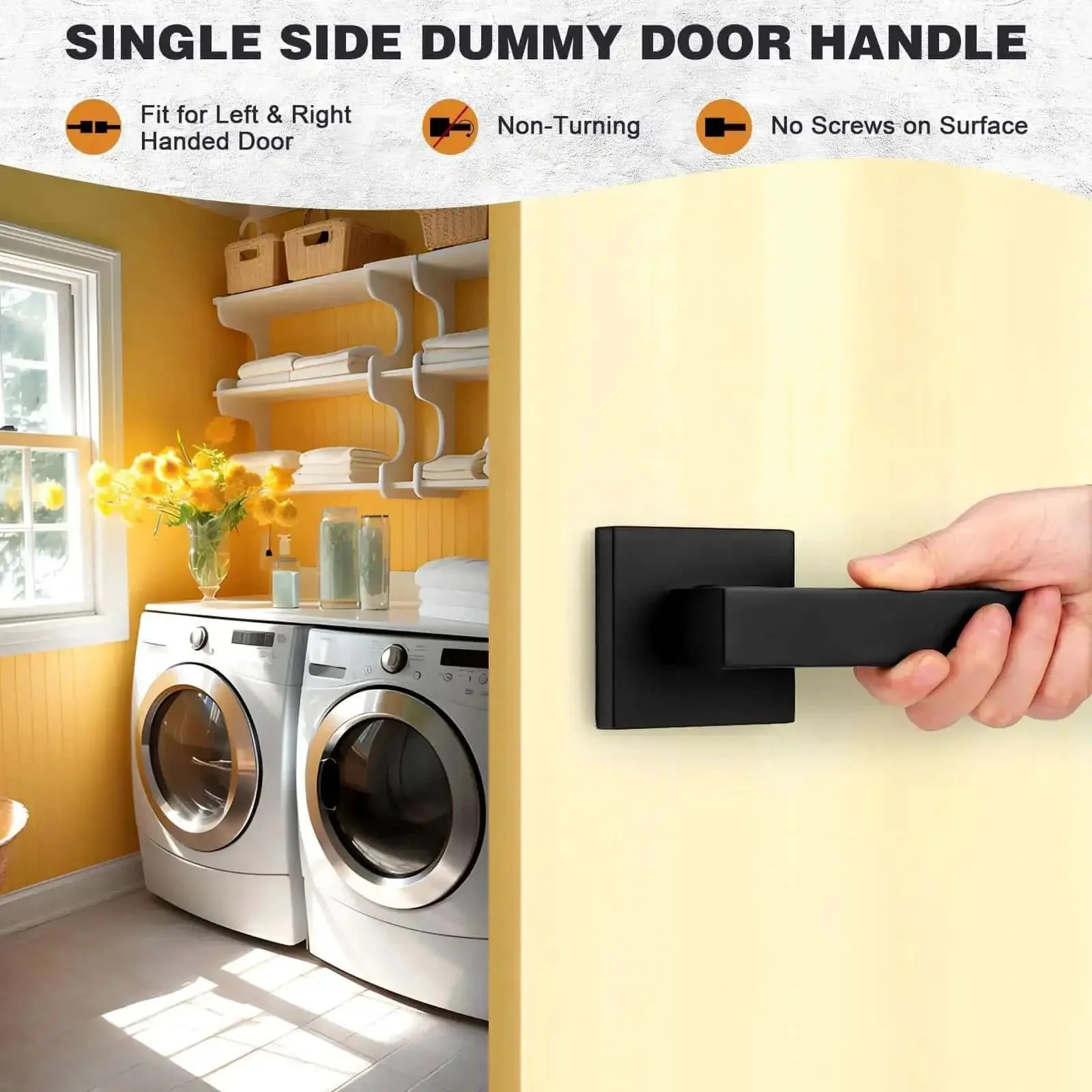 4 Pack Matte Black Dummy Door Handles For Interior Doors Non Turning No Lock Lever Set Built Tough Heavy Duty Zinc Alloy Reversible Indoor Handles For Closet Or Pantry Doors With Easy Pre Drill Installation - Image 2