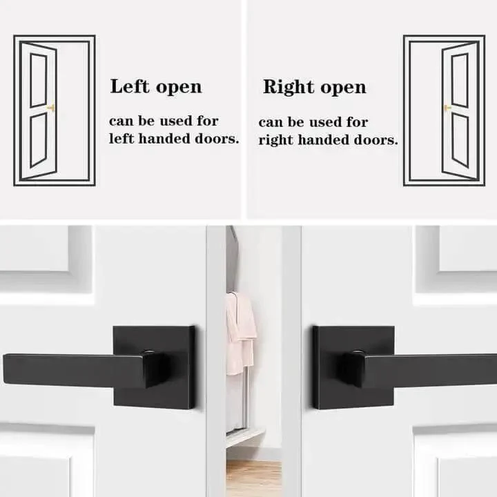 4 Pack Matte Black Dummy Door Handles For Interior Doors Non Turning No Lock Lever Set Built Tough Heavy Duty Zinc Alloy Reversible Indoor Handles For Closet Or Pantry Doors With Easy Pre Drill Installation - Image 3