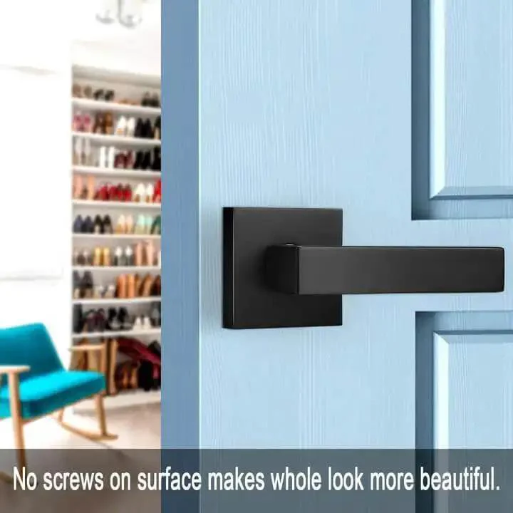 4 Pack Matte Black Dummy Door Handles For Interior Doors Non Turning No Lock Lever Set Built Tough Heavy Duty Zinc Alloy Reversible Indoor Handles For Closet Or Pantry Doors With Easy Pre Drill Installation - Image 6