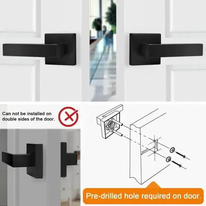 4 Pack Matte Black Dummy Door Handles For Interior Doors Non Turning No Lock Lever Set Built Tough Heavy Duty Zinc Alloy Reversible Indoor Handles For Closet Or Pantry Doors With Easy Pre Drill Installation - Image 7