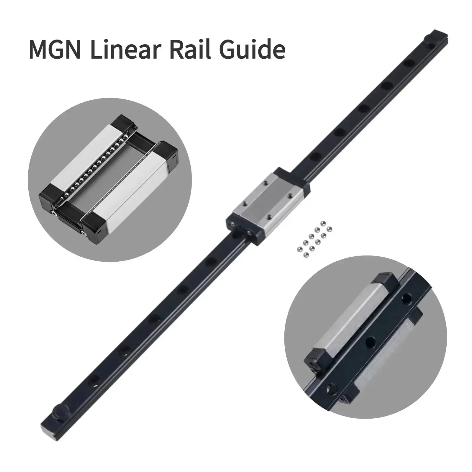 4 Pack MGN12 500mm Linear Rail Guide Kit With 4 MGN12H Bearing Carriages, Anti Rust Coating For Smooth 3D Printer And CNC Machine Upgrades, Built Tough With High Rigidity And Low Friction For Heavy Loads - Image 2