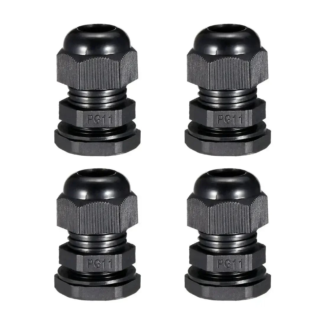 4 Pack PG11 Cable Gland Waterproof Plastic Joint With Adjustable Locknut Black Fits 5mm To 10mm Cable Diameter For Outdoor Indoor Electrical Enclosures Rugged Heavy Duty Marine And Workshop Projects