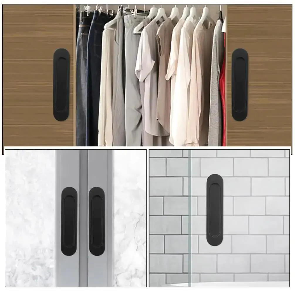 4 Pack Recessed Door Pulls With Strong Adhesive For Sliding Closet Doors And Panel Doors, Easy To Install No Drilling Required, Elegant Flush Handle Design, Universal Fit For Cabinets, Closets, Wardrobes And Interior Doors - Image 6