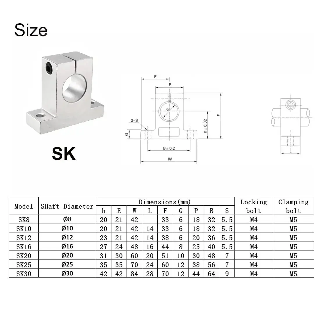 4 Pack SK16 Aluminum Linear Rod Rail Shaft Supports For 16mm Linear Motion Guides Ideal For CNC Machines And 3D Printers With Smooth Movement And High Precision Pro Grade Easy To Install And Align Corrosion Resistant - Image 4